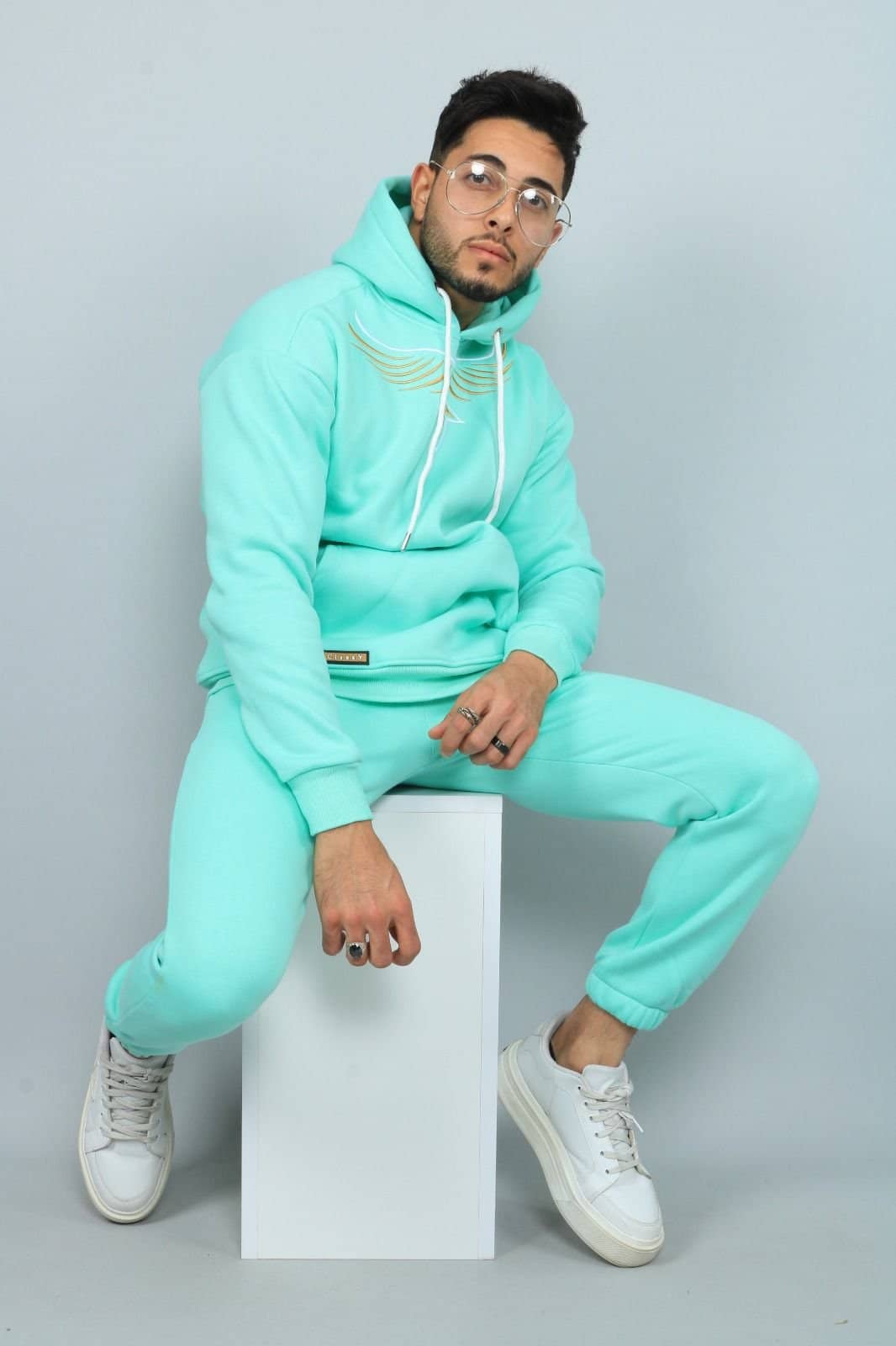 Men’s Tracksuit Set, New Model, Top and Bottom Embroidery – Classy Moda